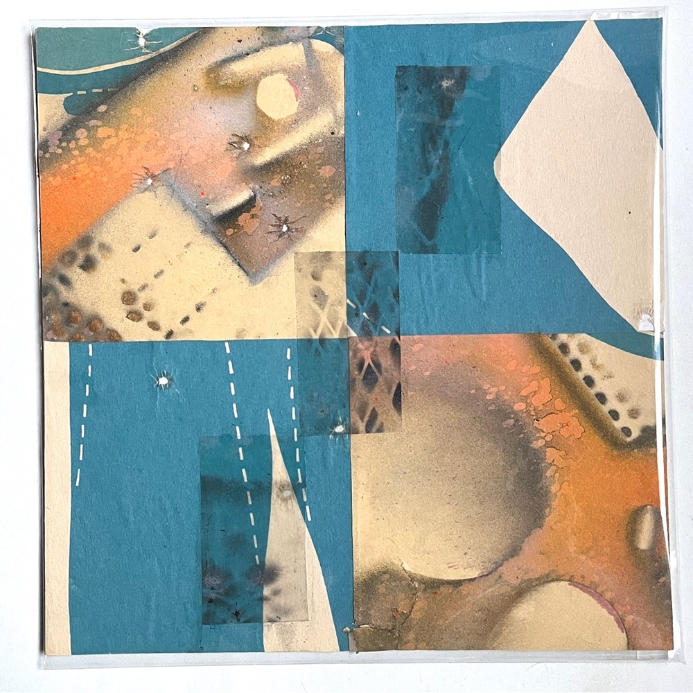 ‘Seducing’ Marksman Series: Abstract Mixed Media Art Piece in Blue and Orange